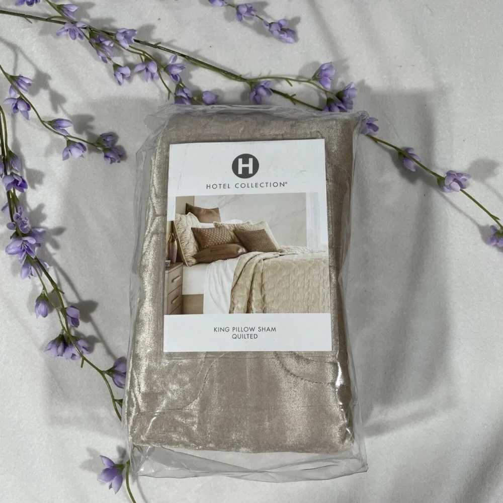 NIB [ 1 King ] Quilted Velvet‎ Sham for Hotel Collection Contour